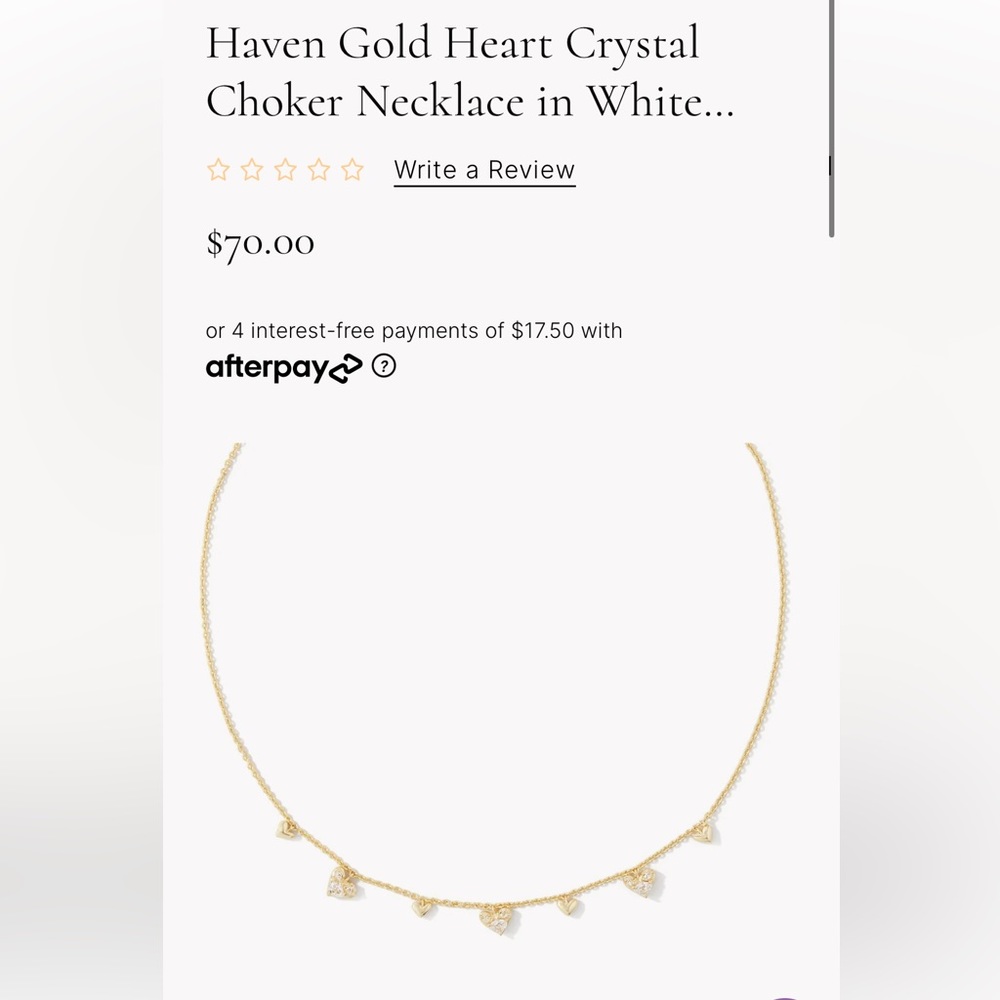 Kendra Scott Haven Gold Heart Crystal Choker